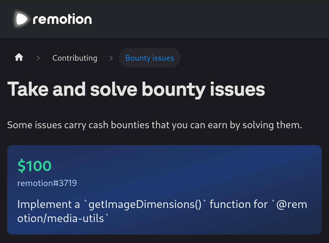 Remotion bounties
