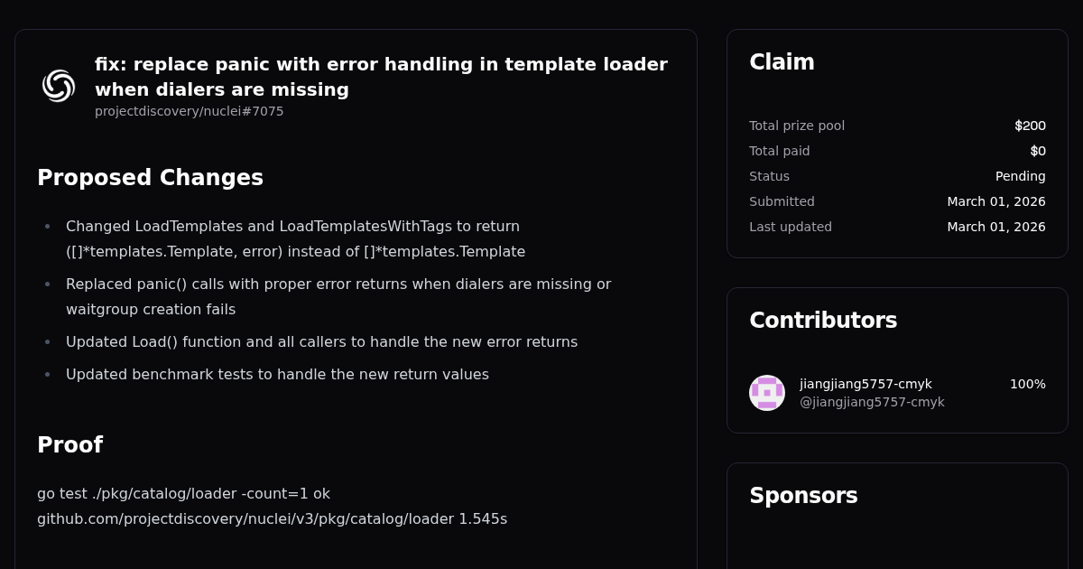 fix: replace panic with error handling in template loader when dialers ...