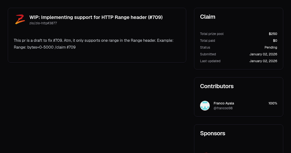 Implementing support for HTTP Range header (#709) | Algora
