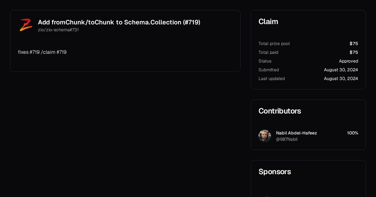 Add fromChunk/toChunk to Schema.Collection (#719) | Algora