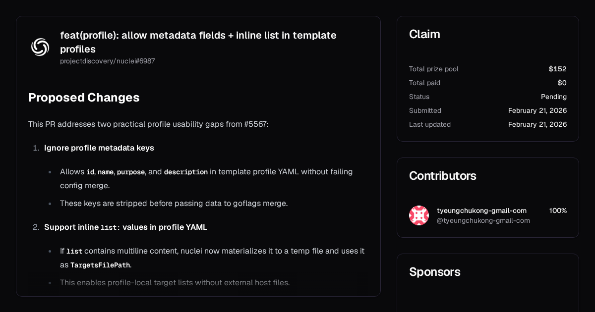 feat(profile): allow metadata fields + inline list in template profiles ...