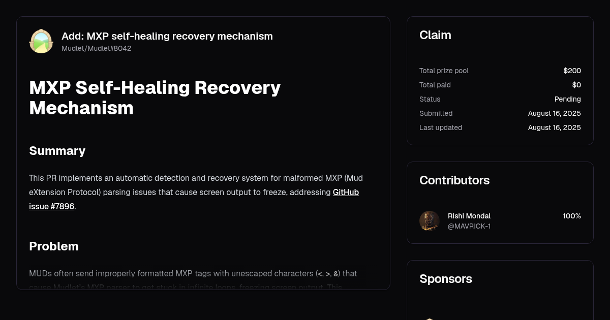 Add: MXP self-healing recovery mechanism | Algora