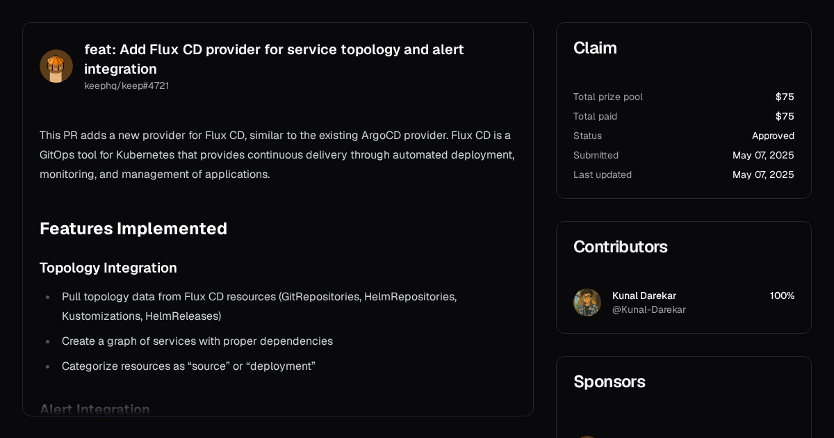 feat: Add Flux CD provider for service topology and alert integration ...