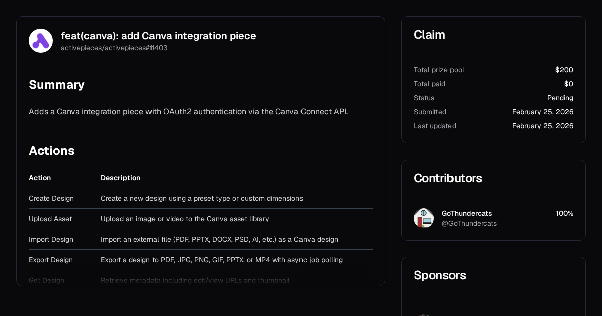 feat(canva): add Canva integration piece | Algora