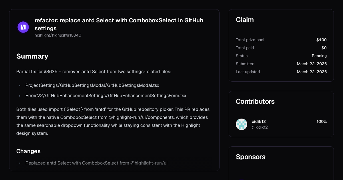 refactor: replace antd Select with ComboboxSelect in GitHub settings ...