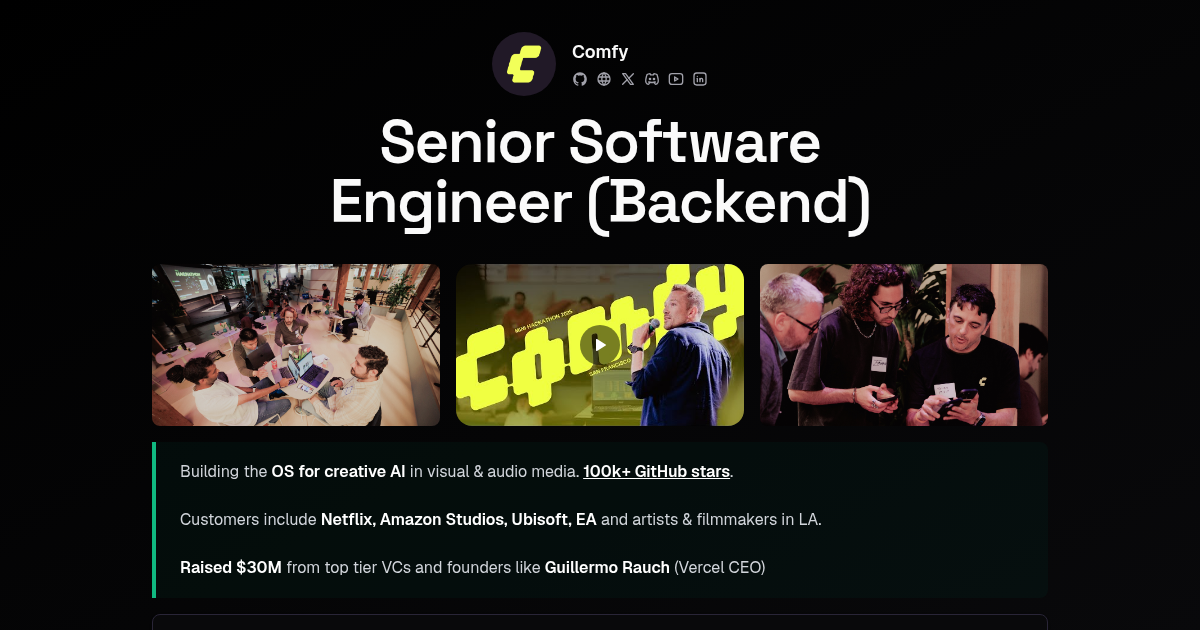 ComfyUI Senior Software Engineer (Backend) | Algora