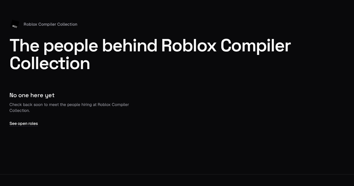 Roblox Compiler Collection Team | Algora
